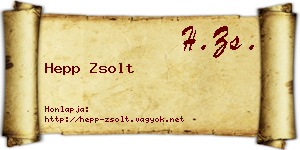 Hepp Zsolt névjegykártya